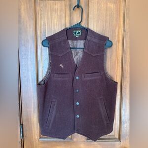 Wyoming Traders Men's Wool Coffee Brown Vest Western/Ranch